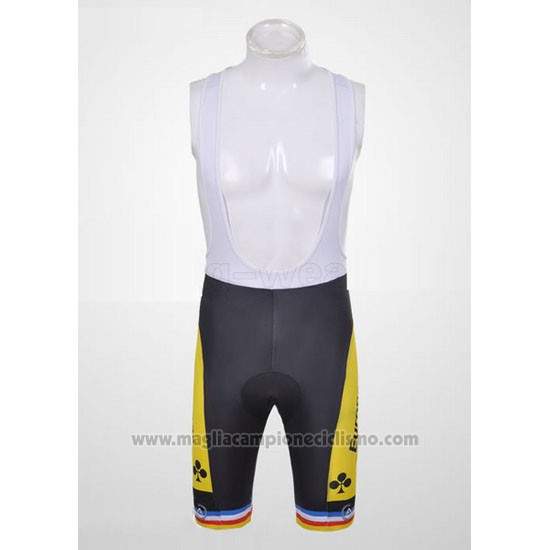 2011 Abbigliamento Ciclismo Europcar Lider Giallo Manica Corta e Salopette